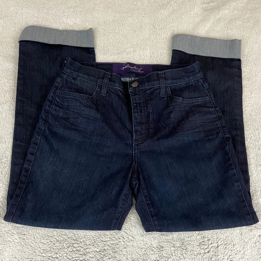 NYDJ Dark Rinse Cuffed Stretch Denim Capris 4P